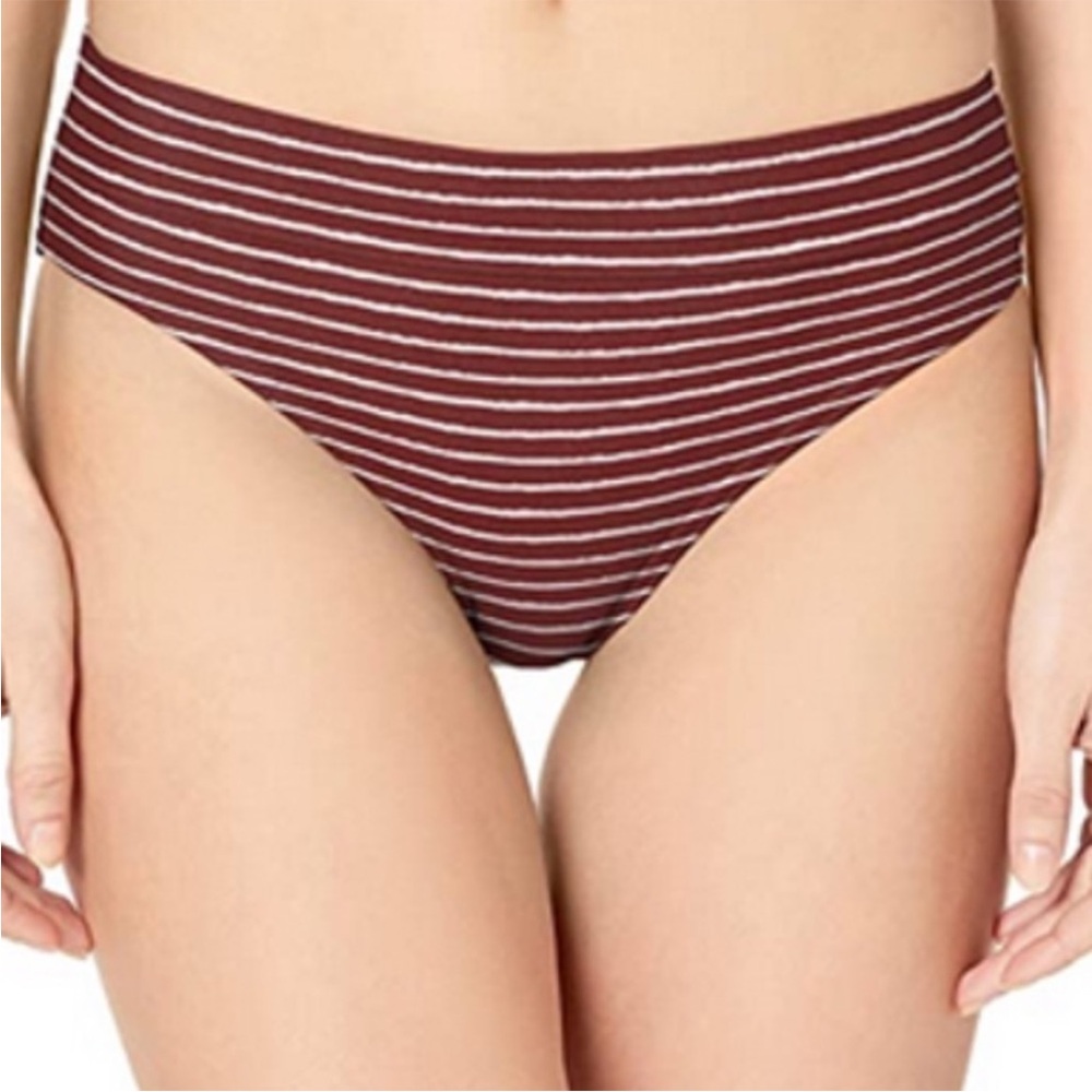 PRANA NWT RAMBA BIKINI BOTTOMS SWIM RUSTED ROOF STRIPE XS